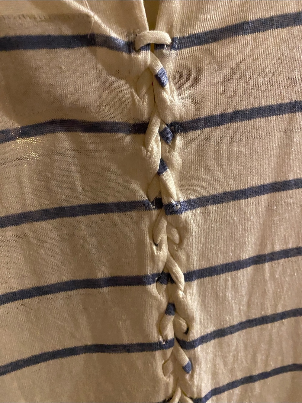 Chaser Braided Back Detail Striped Tee NWT - Picture 10 of 14
